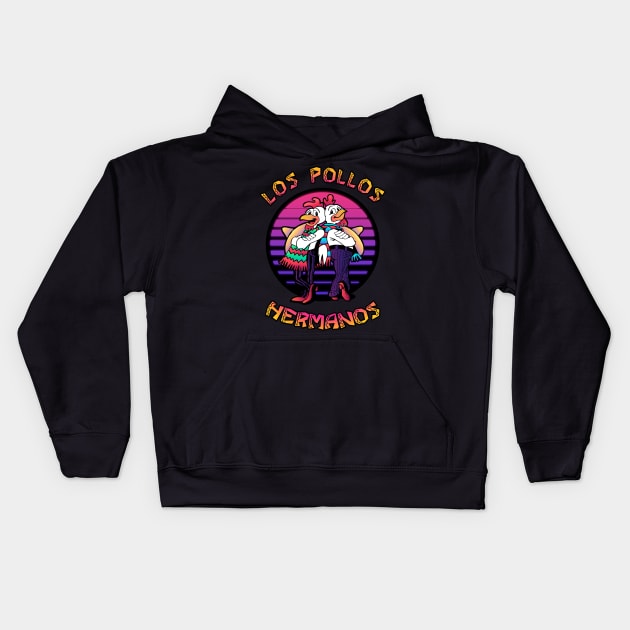 Los Pollos Hermanos - retrowave Kids Hoodie by Vitaliy_Klimenko